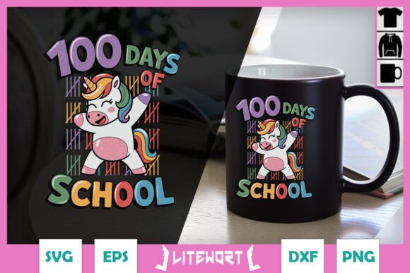 100 Days of School Funny Unicorn SVG Graphics and Crafts Review