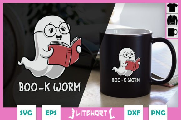 Boo-k Worm Funny Halloween SVG Graphics and Crafts