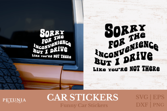 Funny Car Decal SVG for Embroidery Projects