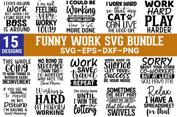 Funny Work SVG Bundle Graphics and Crafts Review