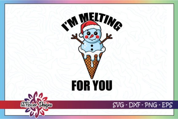 Melting Snowman Funny Christmas SVG Graphics and Crafts