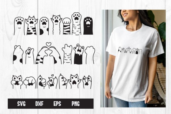 Paws Cute Cats SVG, Funny Cute Cats Graphics and Crafts