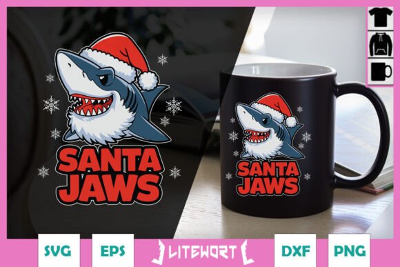 Santa Jaws Christmas Funny Animal SVG Graphics and Crafts Review